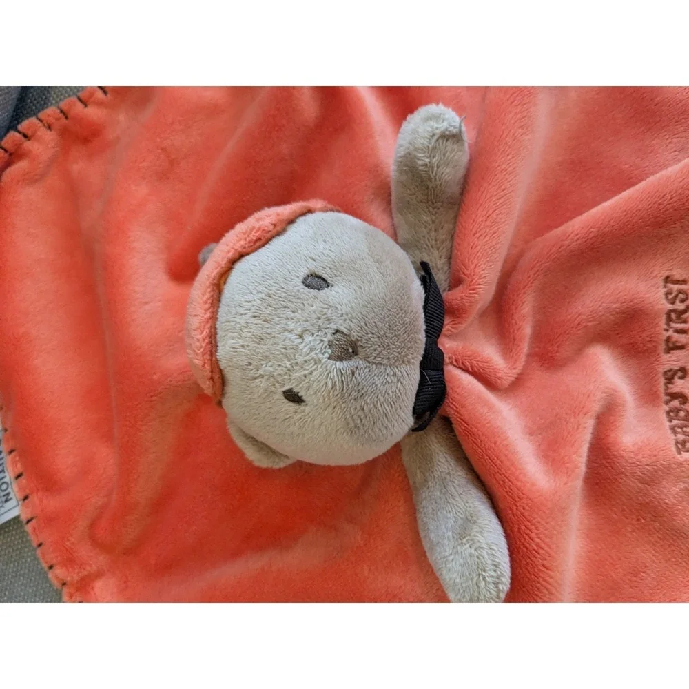 Carters Babys First Halloween Lovey Security Blanket Orange Pumpkin Bear 14''